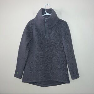 Dudley Stephens Thick Sherpa Fleece Quarter Zip Pullover Sweatshirt Gray Size XS